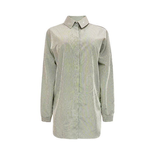 Liberte - Sara - LS - Shirt - Army diamond stripe - Merle og Wilde ApS