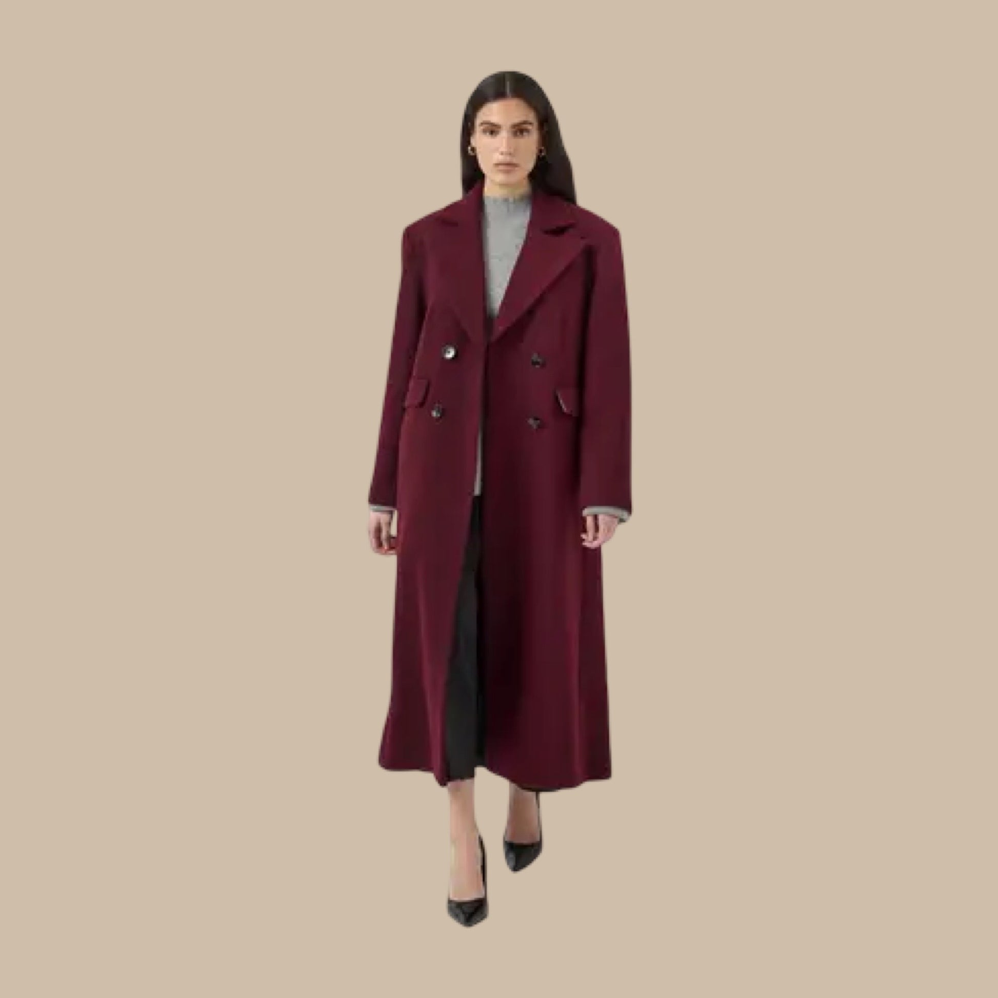 YAS - Yasroyla LS wool blend Long coat AB - 6 port royale - Merle og Wilde ApS
