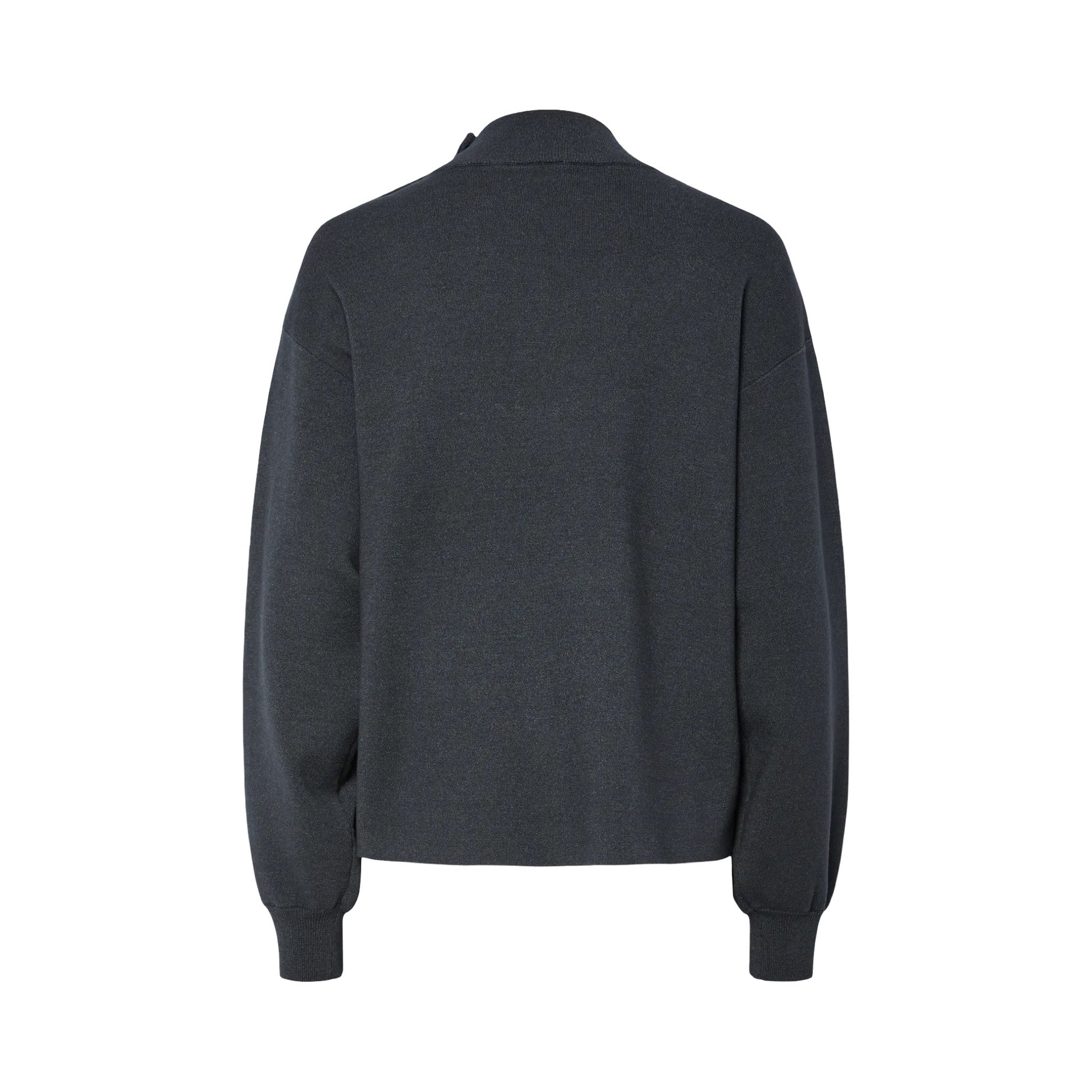 YAS - Yashama LS Pearl knit pullover - Dark Grey melange - Merle og Wilde ApS