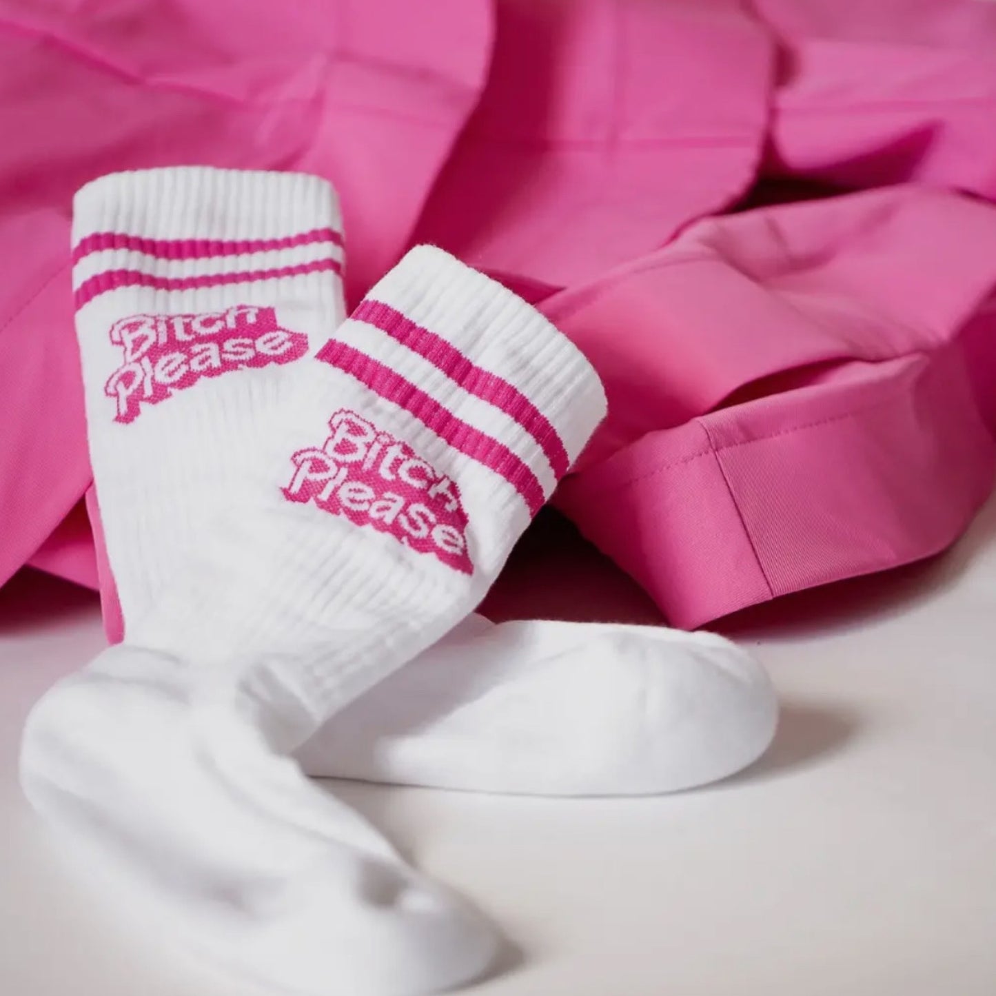 Pegada Socks - Bitch please - hvid/pink