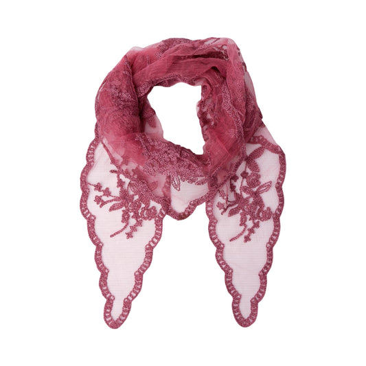 Black colour - BCmiriana triangle lace scarft - Wine - Merle og Wilde ApS
