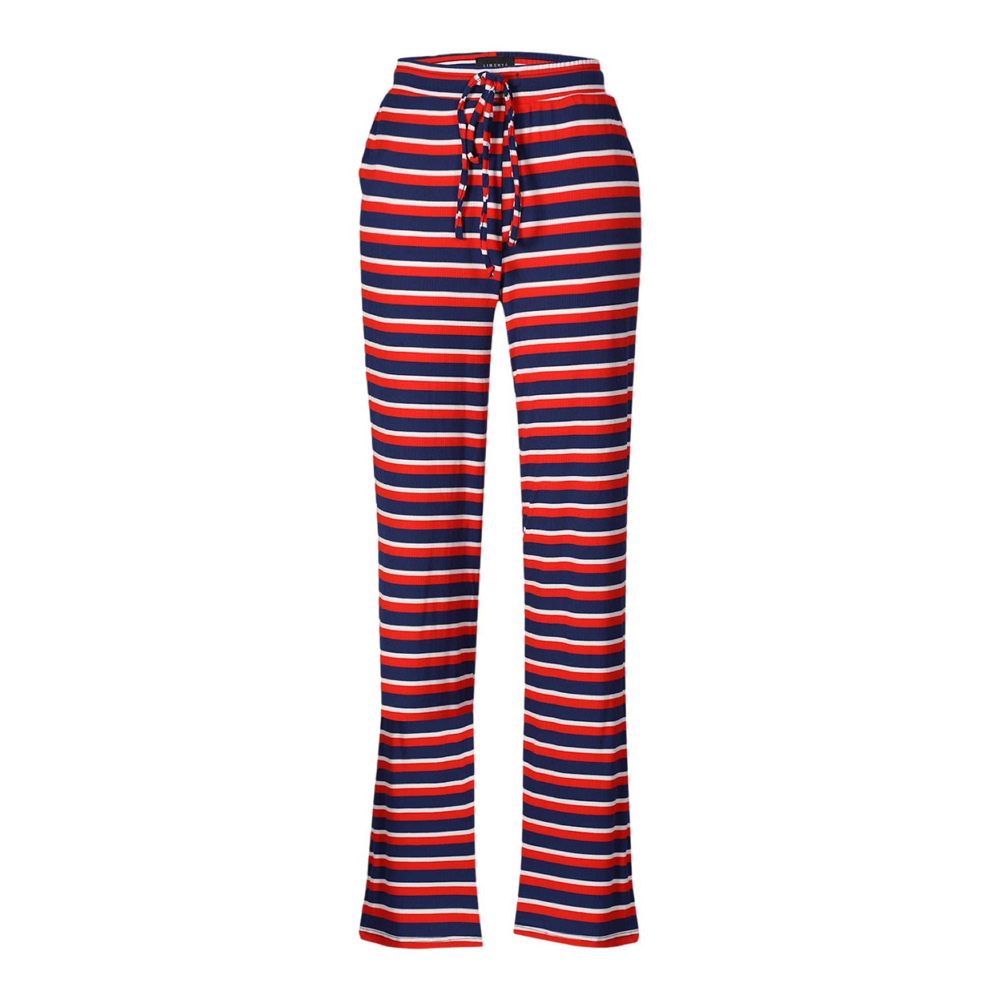 Liberte - Natalia - Straight pants - navy red White stripe - Merle og Wilde ApS