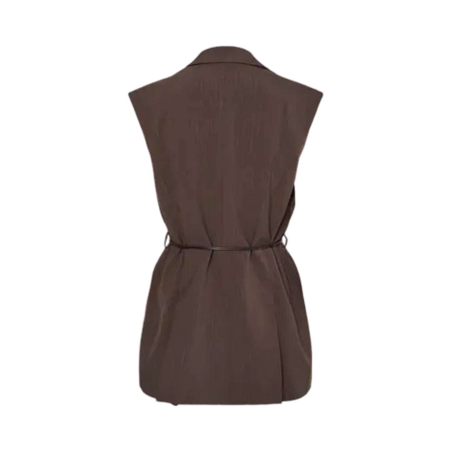 Preorder okt. - YAS - Yasshimma waistcoat - Chocolate Brown w. metallic pinstripe - Merle og Wilde ApS