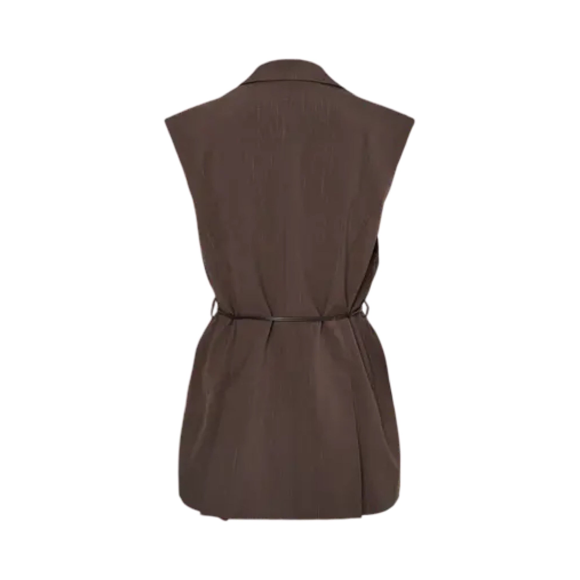 Preorder okt. - YAS - Yasshimma waistcoat - Chocolate Brown w. metallic pinstripe - Merle og Wilde ApS