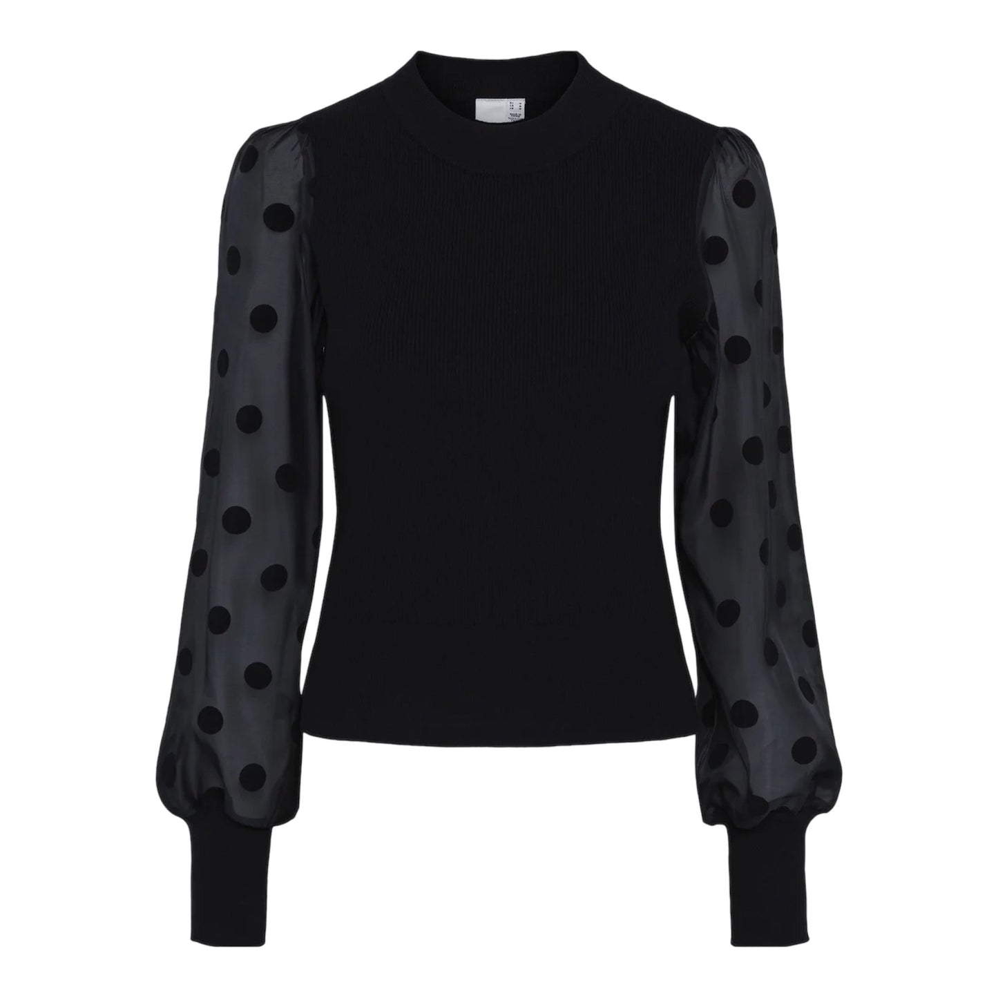 Y.A.S - Yas dotme LS Knit pullover s. Noos - Black