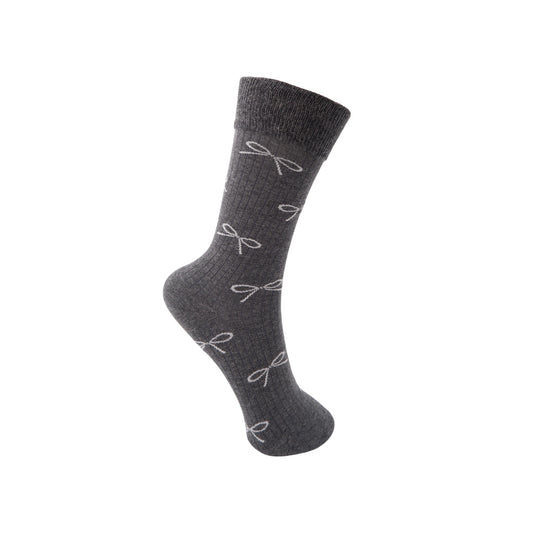 Preorder - Black colour - BCmindy Bow sock - Grey