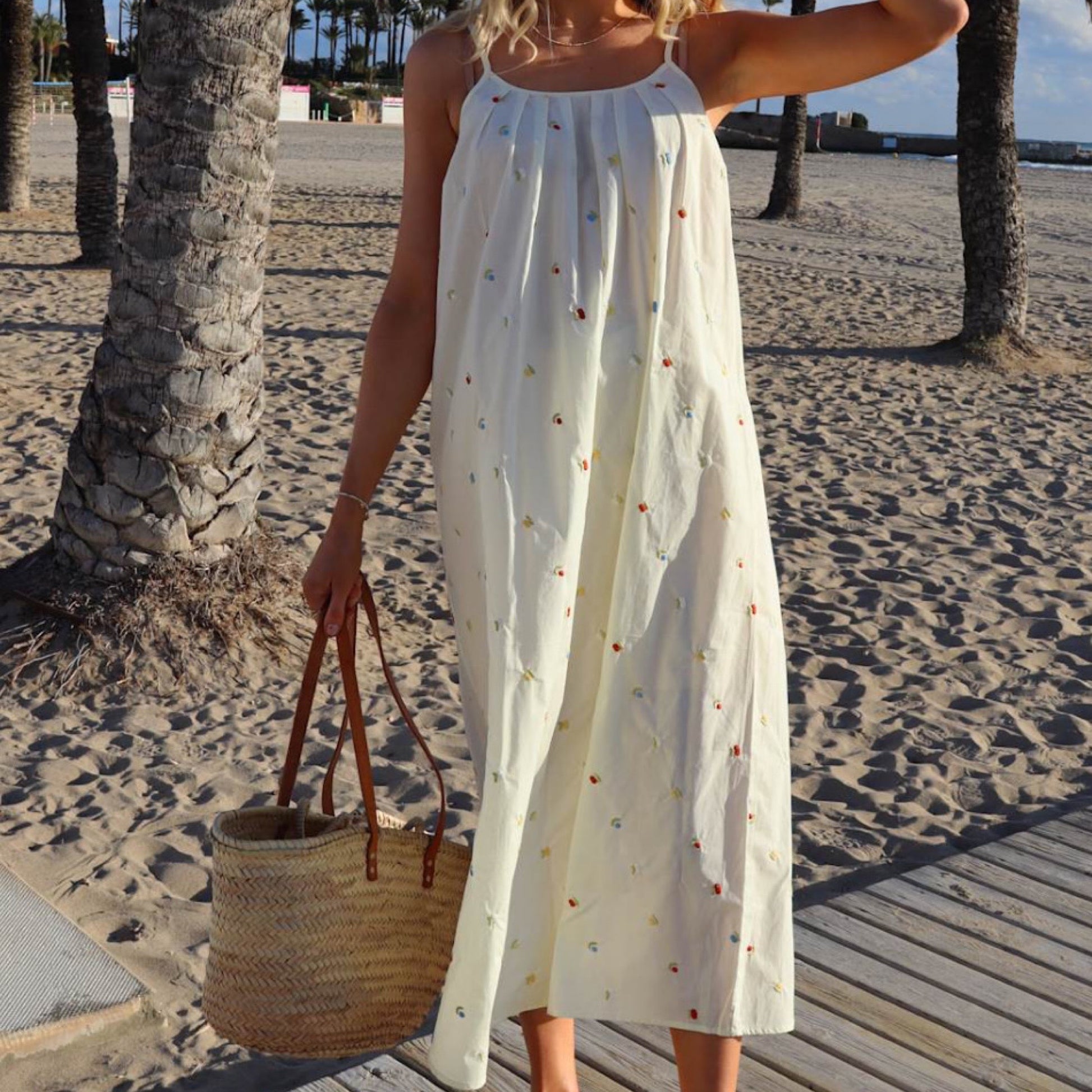Liberte - Similla - strap - dress - Cashew creme - Merle og Wilde ApS