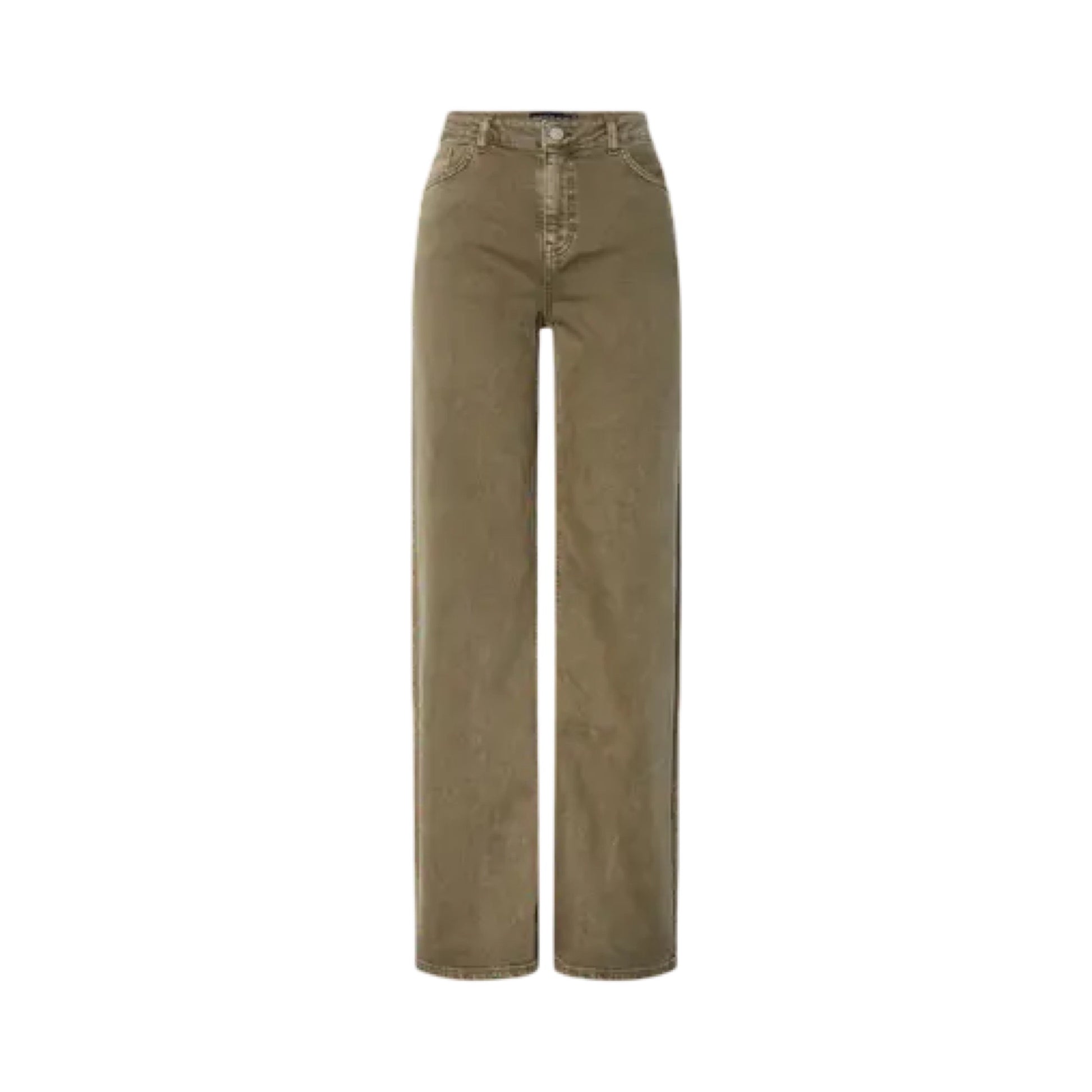Pieces - PCsilke mw wide colored jeans Noos Bc - Military Oliver - Merle og Wilde ApS