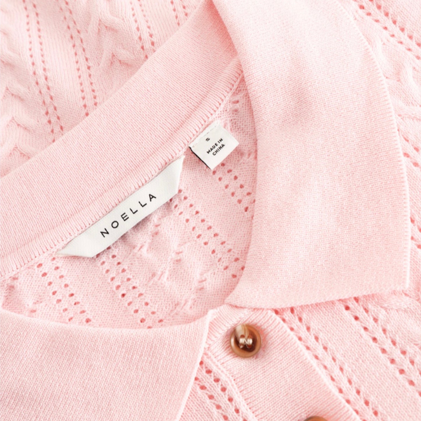 Preorder april/maj - Noella - N - mecco knit polo - baby pink - Merle og Wilde ApS