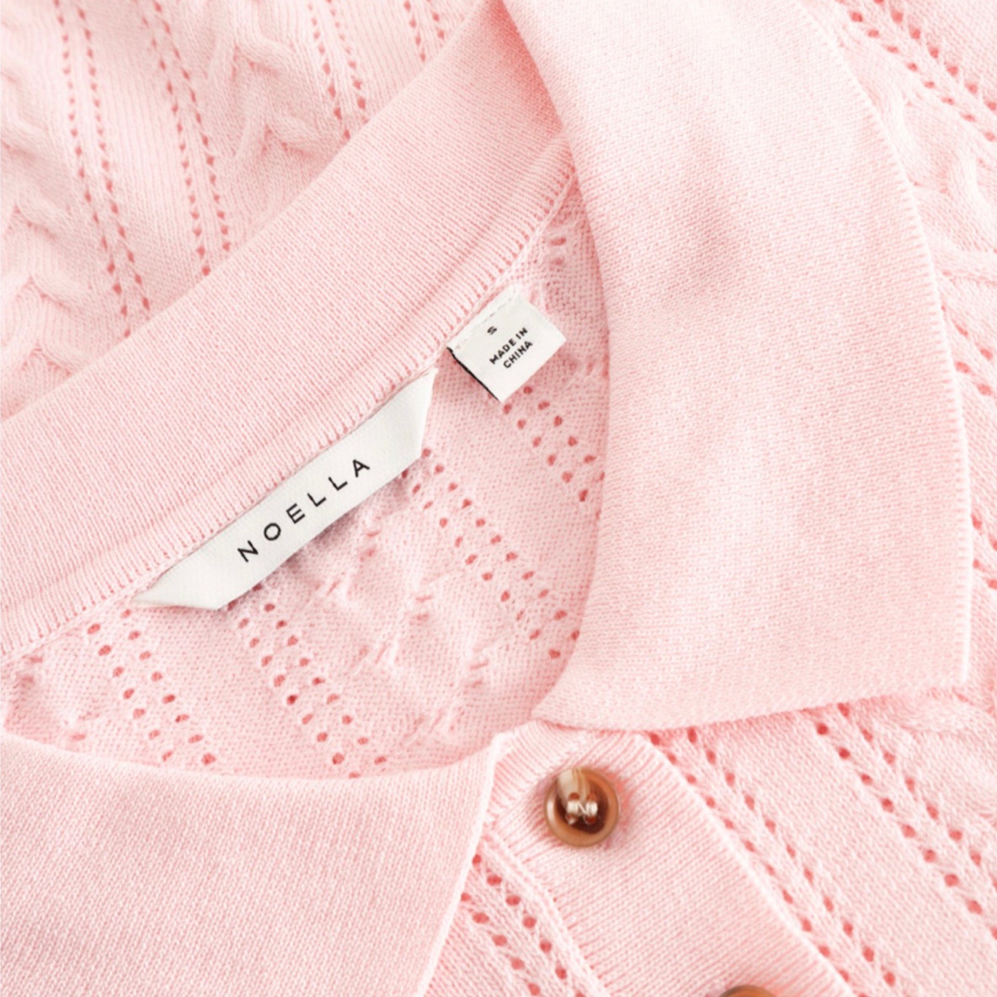 Preorder april/maj - Noella - N - mecco knit polo - baby pink - Merle og Wilde ApS