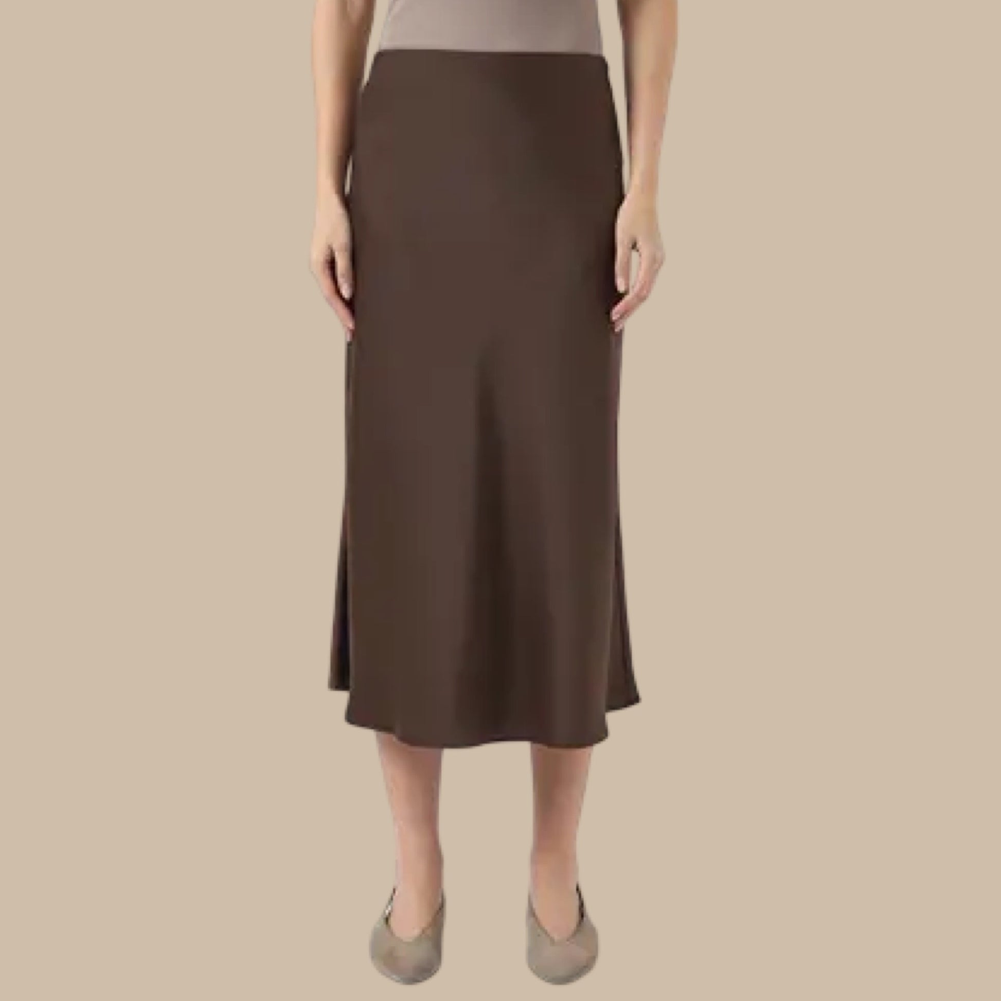 YAS - Yaspella HW. MIDI skirt s. Noos - Chocolate Brown - Merle og Wilde ApS