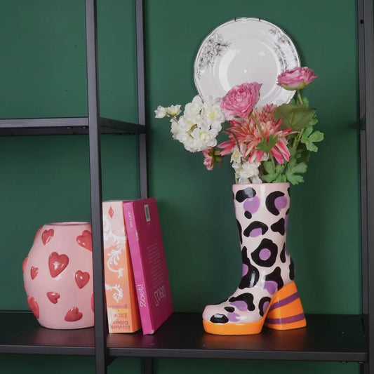 Housevitamin - Støvle vase i Leo - Pink/orange - Merle og Wilde ApS