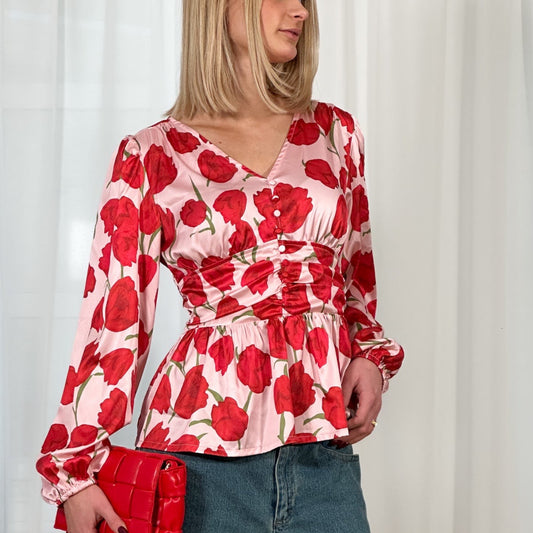 Noella - Patty blouse - Tulip print - Merle og Wilde ApS