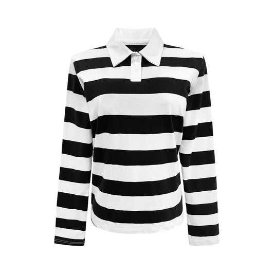 Liberte - Polo - LS - Tshirt - Black creme stripe - Merle og Wilde ApS