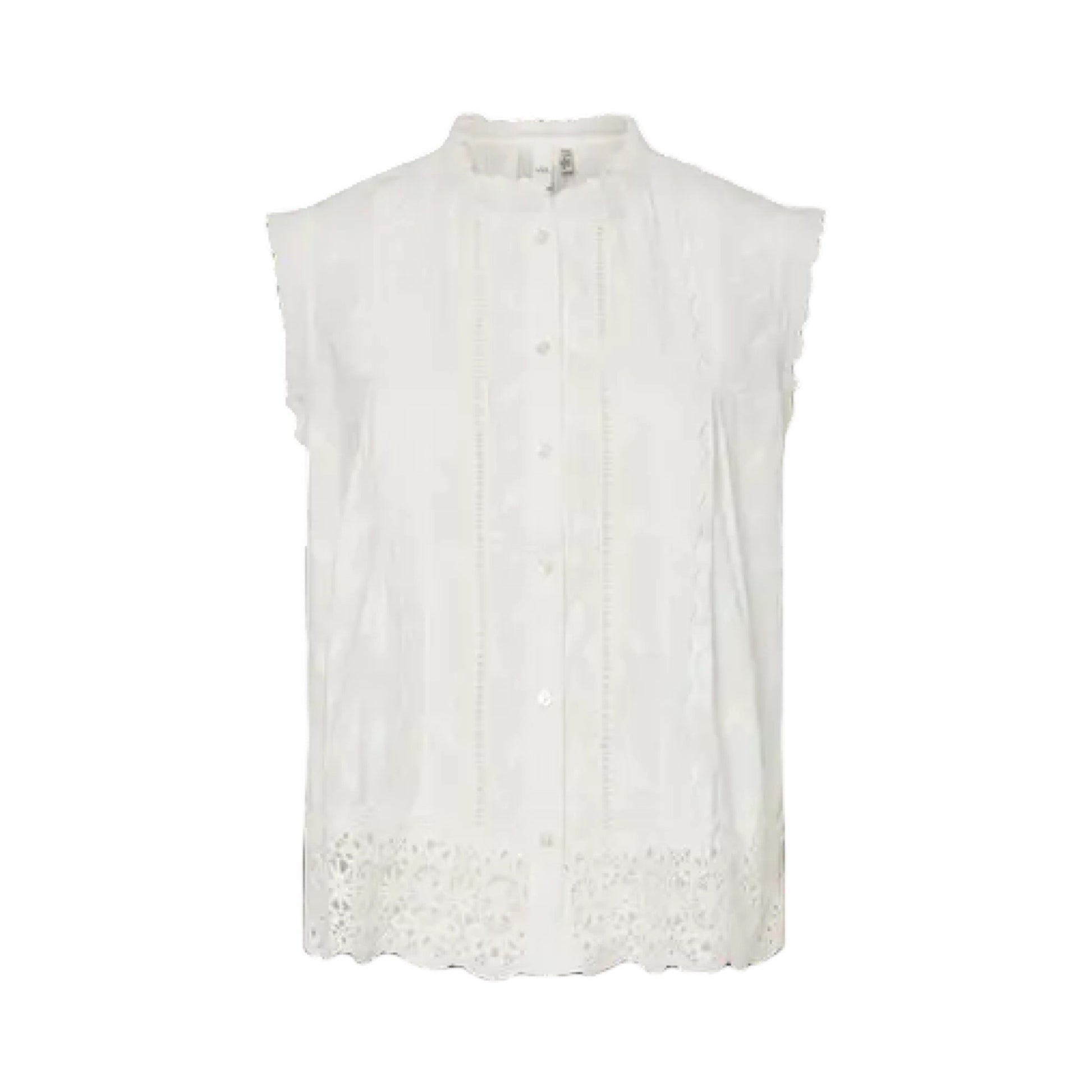 YAS - Yasmino SL shirt s. - White - Merle og Wilde ApS
