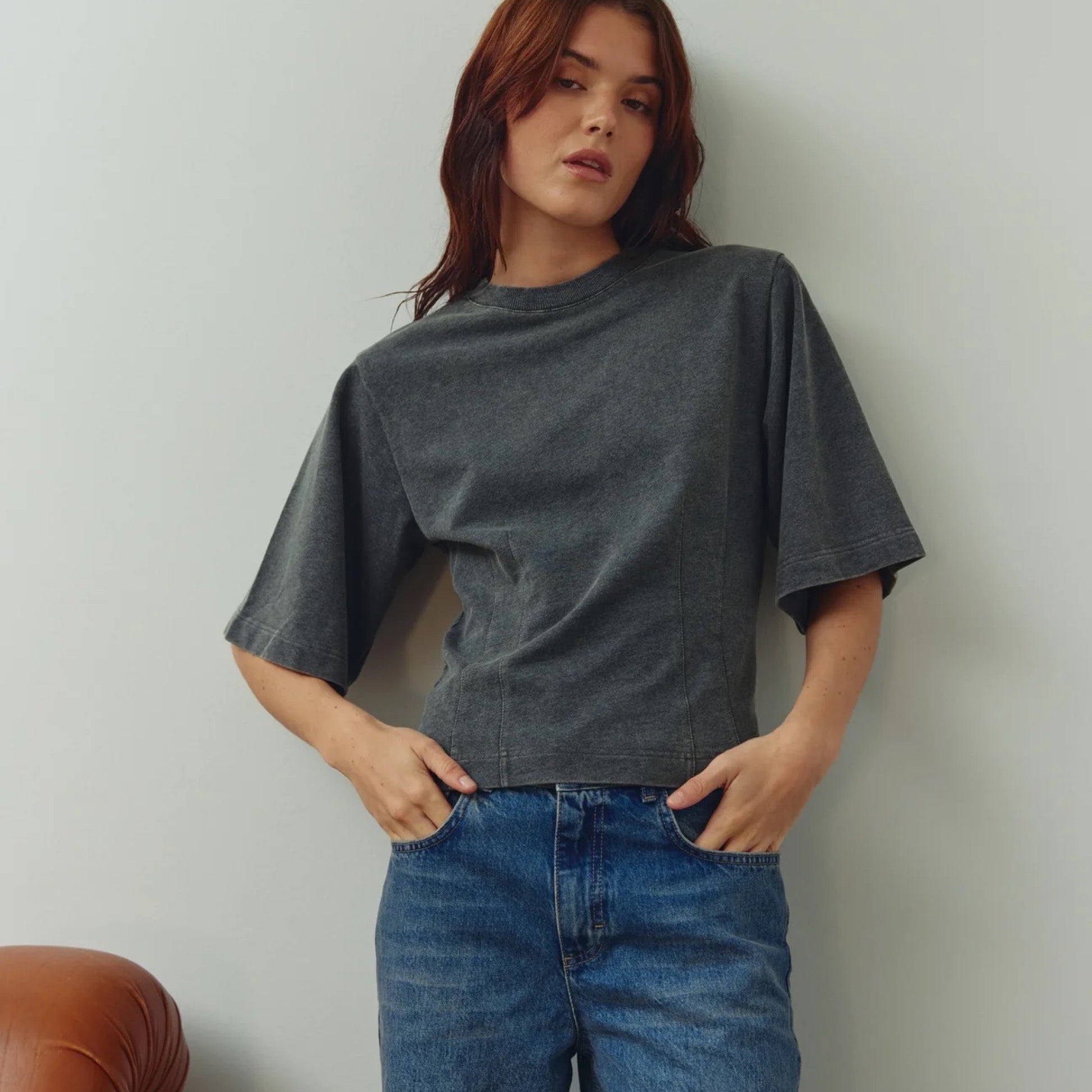 Preorder feb. - Noella - N - marigold T-shirt - Grey Wash - Merle og Wilde ApS