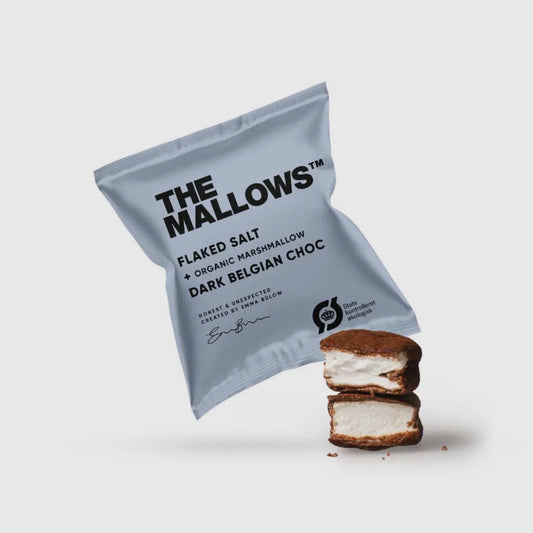 The Mallows - Flaked salt Flow packs - skumfiduser med mørk chokolade