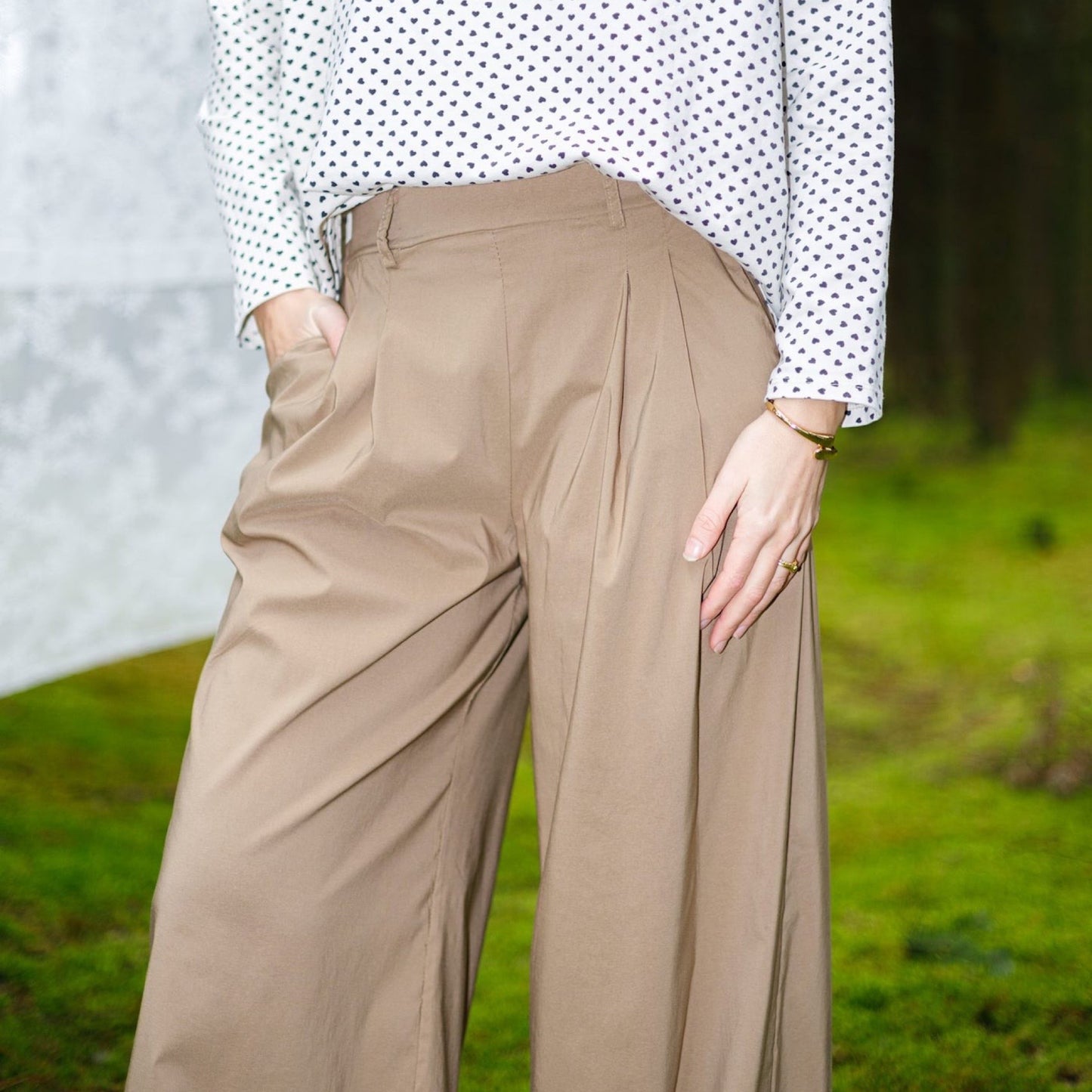 Black colour - BCdavina wideleg pant - khaki - Merle og Wilde ApS