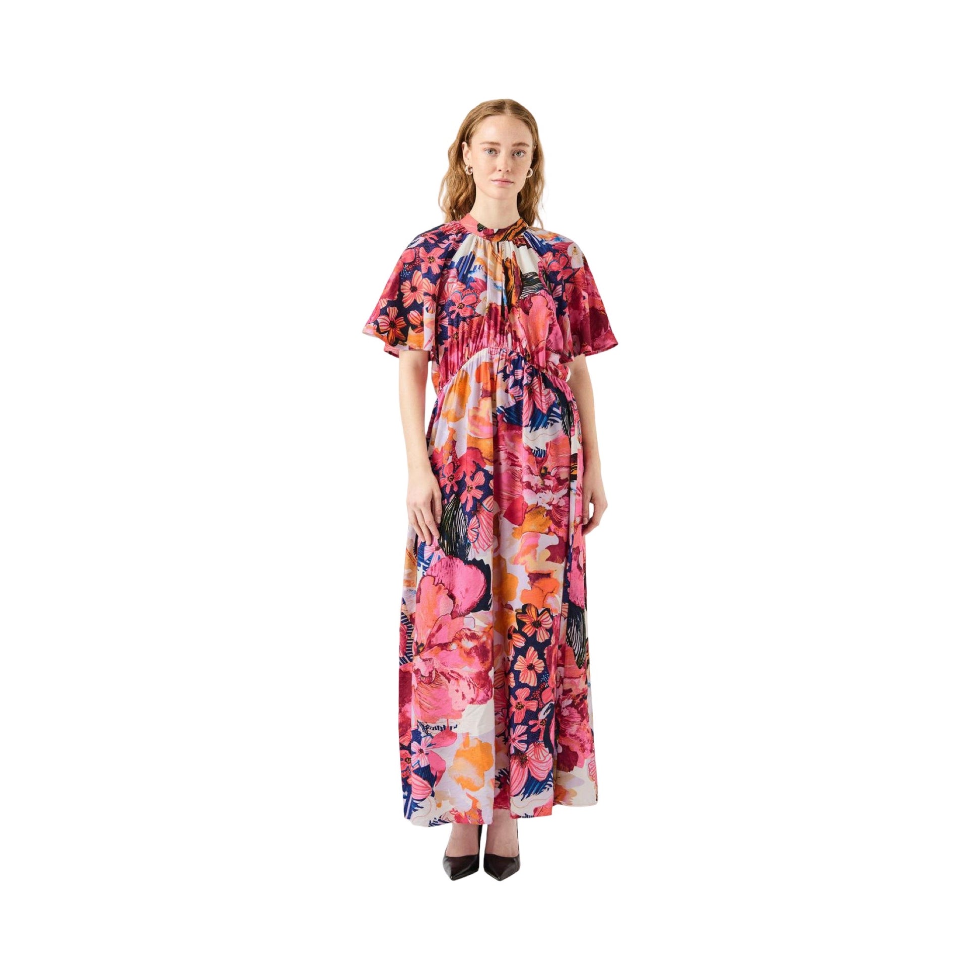YAS - Yasdelphi SS Ankle Dress S. - Sachet pink Delphi print - Merle og Wilde ApS