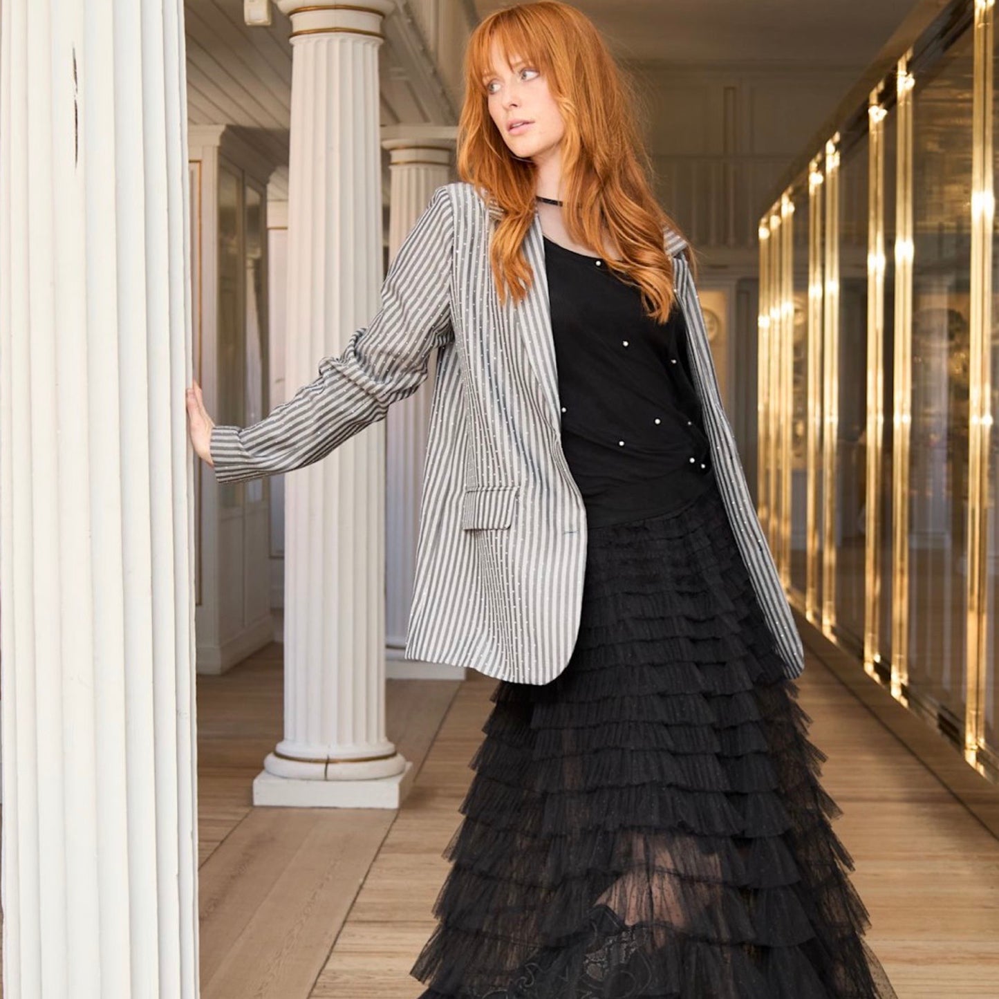 Black colour - BCbrielle blazer - Grey - Merle og Wilde ApS