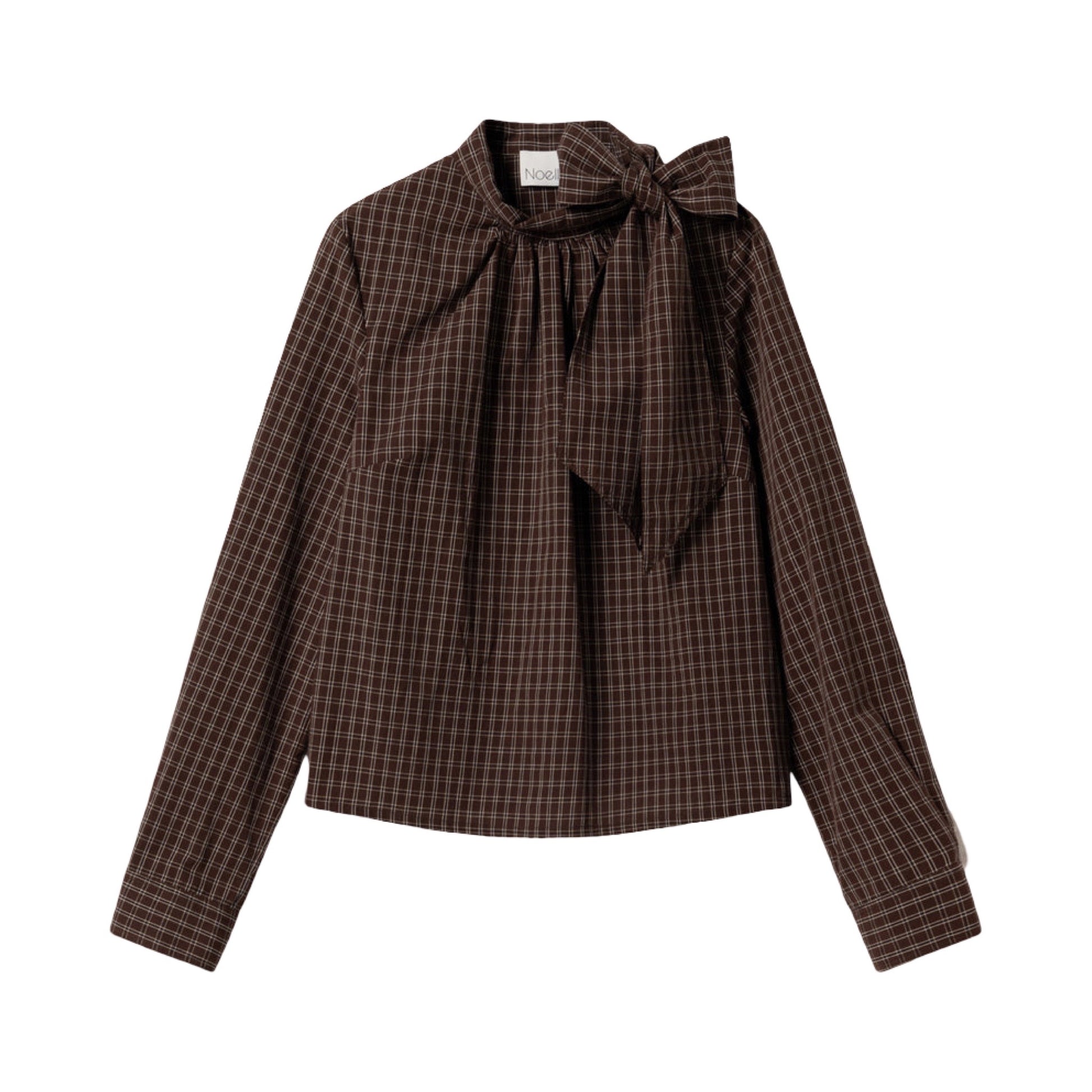 Noella - Kesha LS Blouse Cari Brown Check - Merle og Wilde ApS