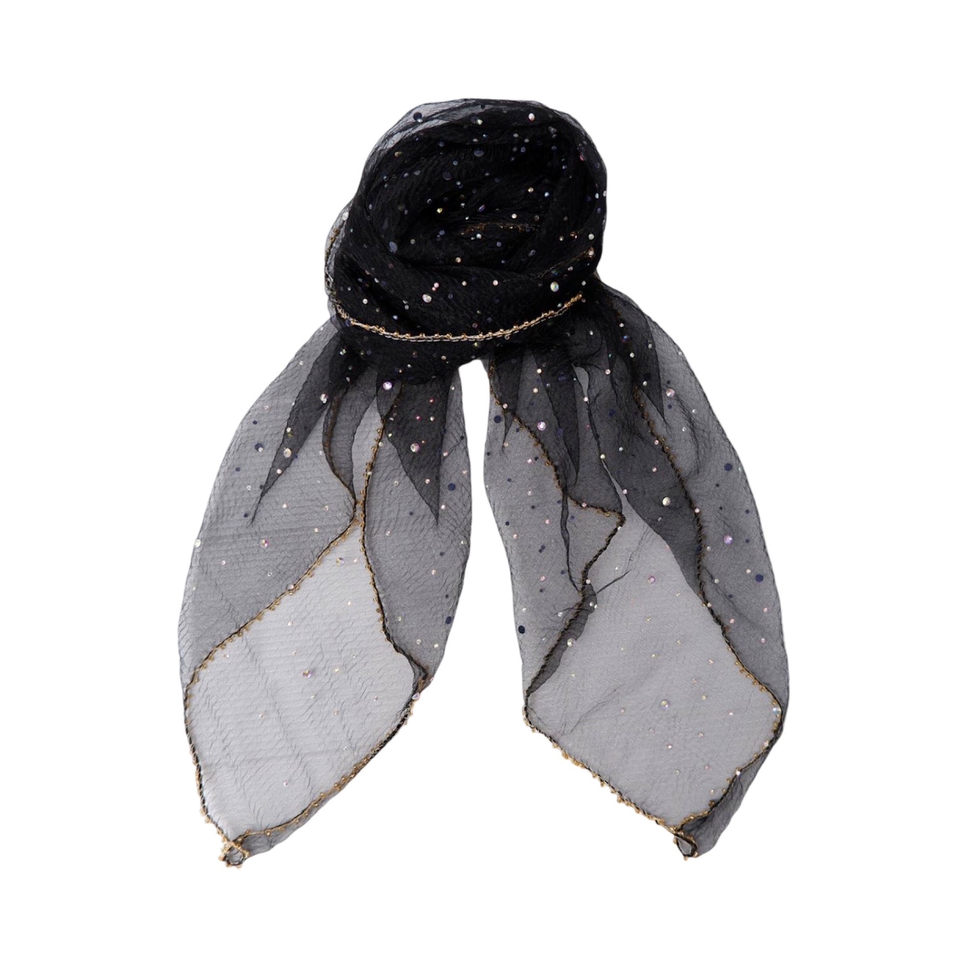 Black colour - BCardenia mini scarf med rhinestone - Merle og Wilde ApS