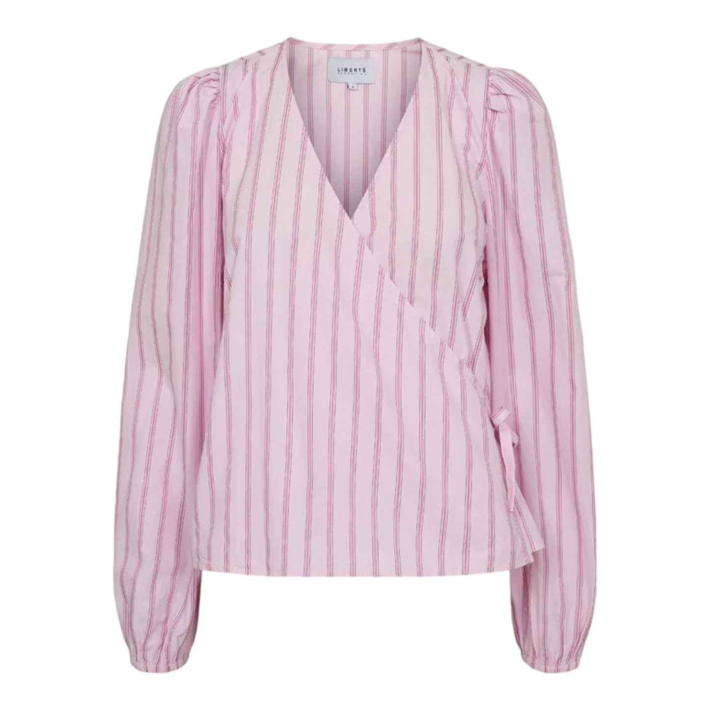 Liberte - Pianna-wrap-Blouse- pink stripe