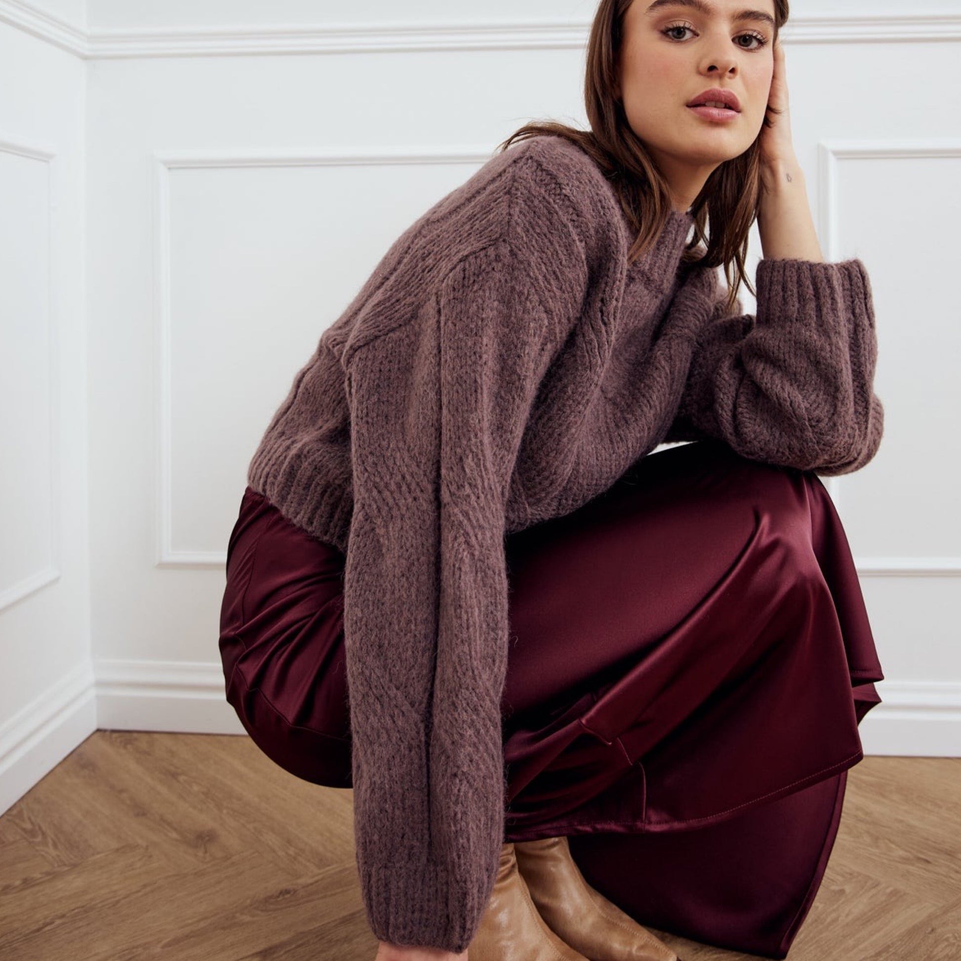Noella - Lynx knit - morel - Merle og Wilde ApS