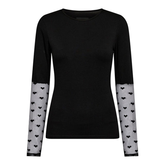 Liberte - Isa-LS-Lace-sleeve-Blouse - Black heart