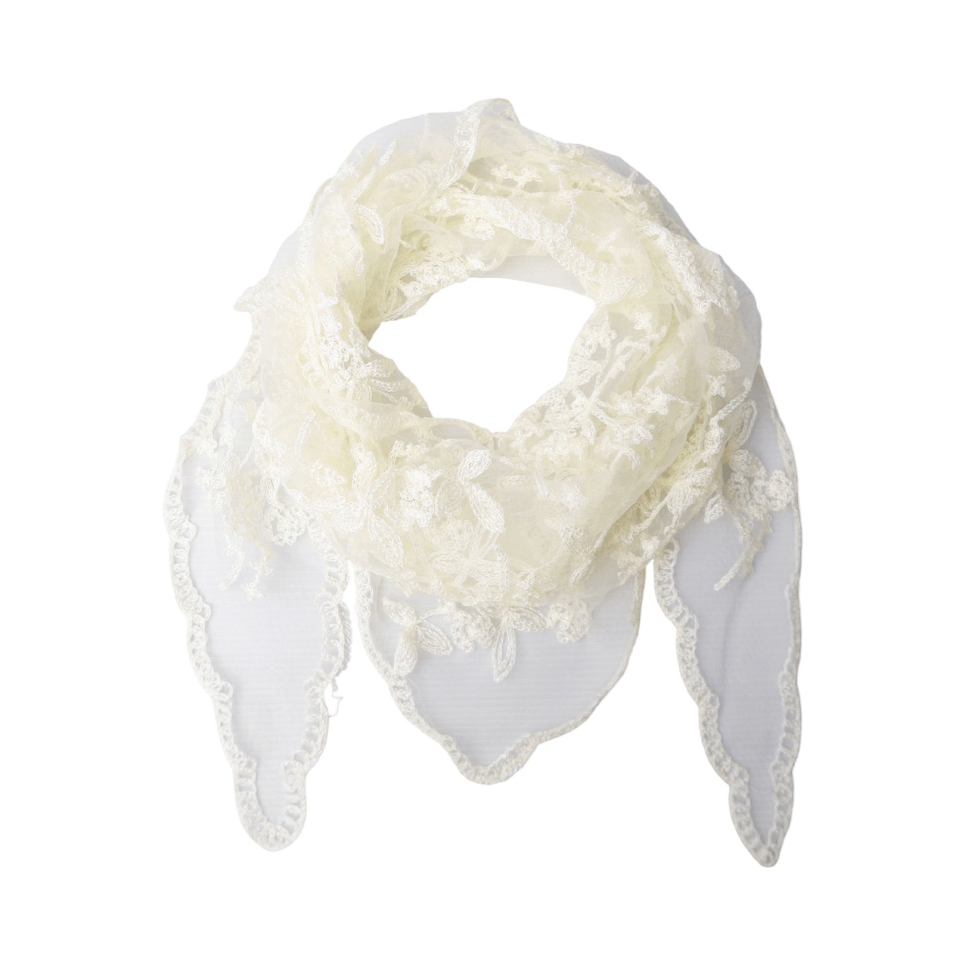 Black colour - BCmiriana trianglen lace scarf - Butter yellow - Merle og Wilde ApS