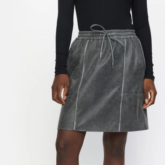 Soft rebels - SRRumer Leather skirt - Ash Grey