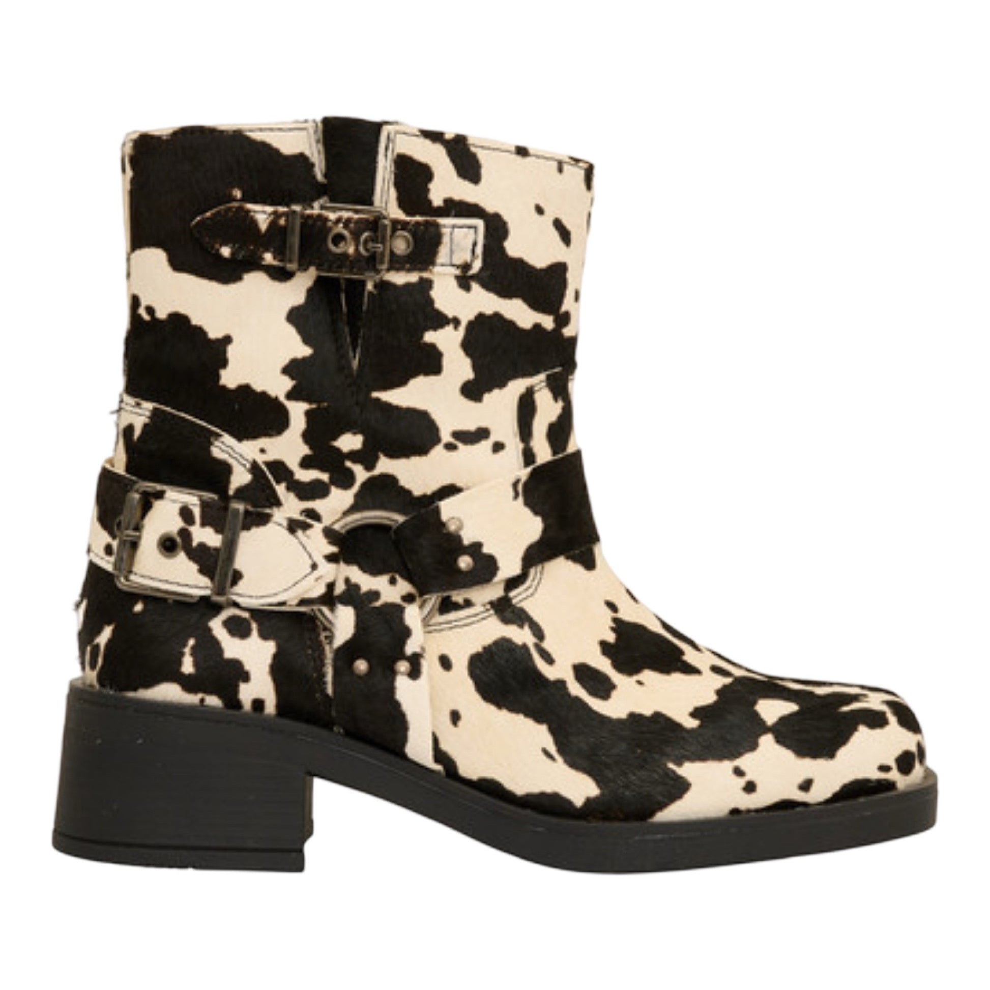 Tim&simonsen - Lora Biker Boot Cow Hair on Black - Merle og Wilde ApS