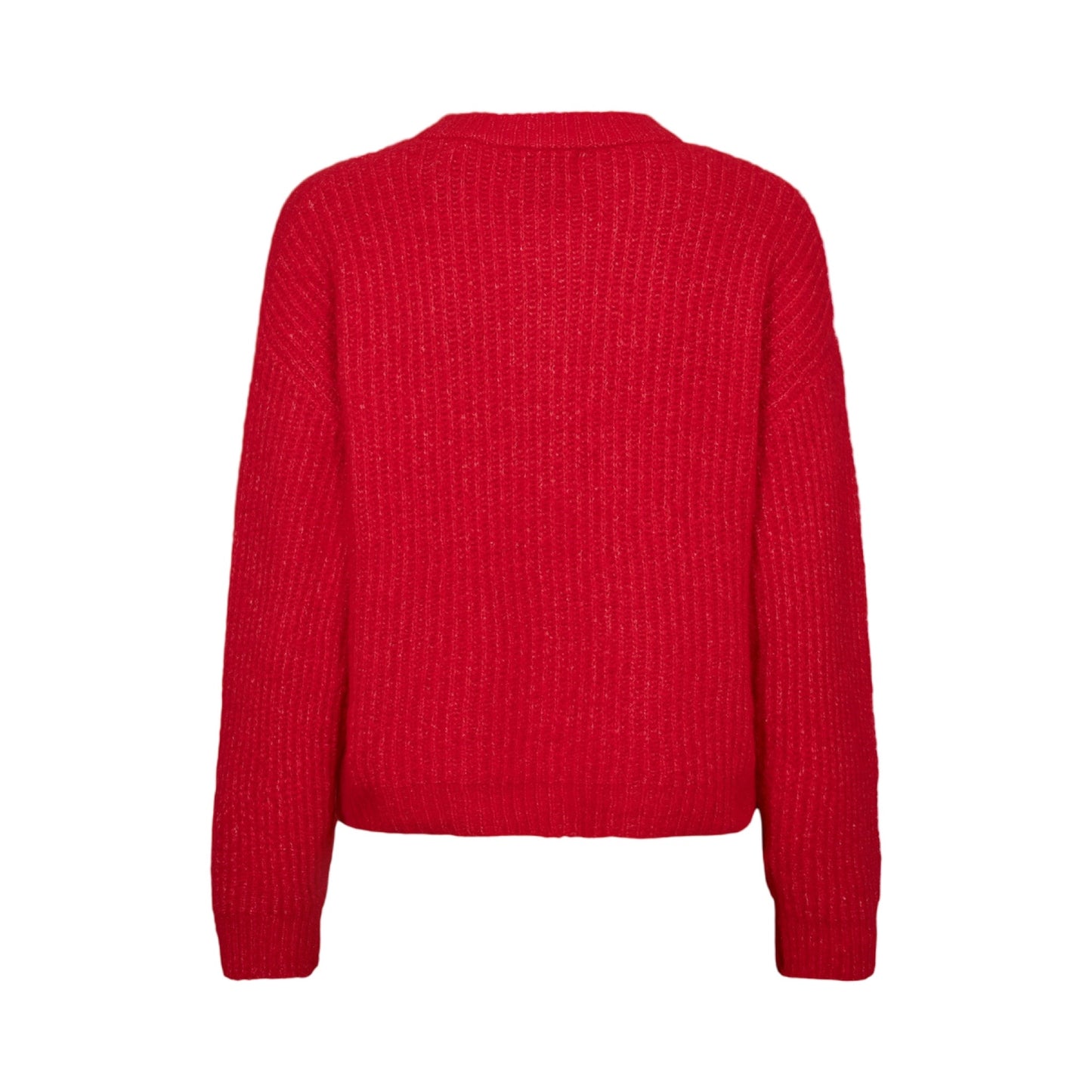 Preorder Dec. - Liberté - Fro o - neck cardigan - flamingo red - Merle og Wilde ApS