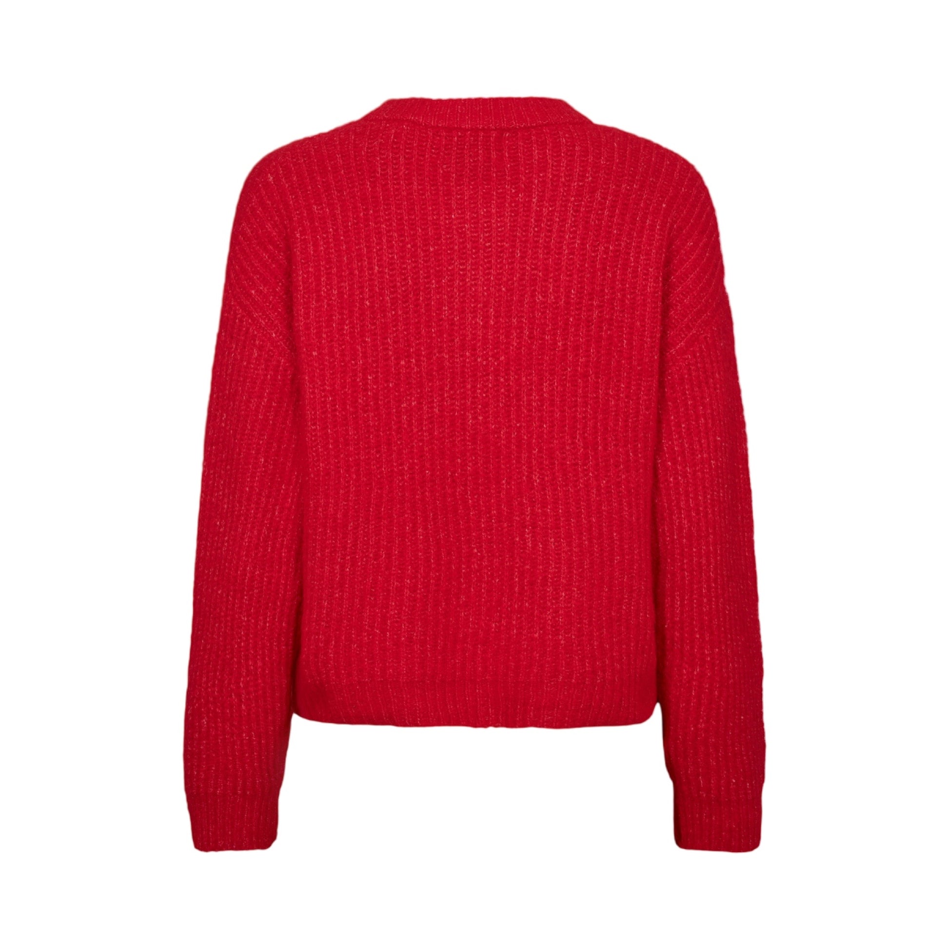 Preorder Dec. - Liberté - Fro o - neck cardigan - flamingo red - Merle og Wilde ApS