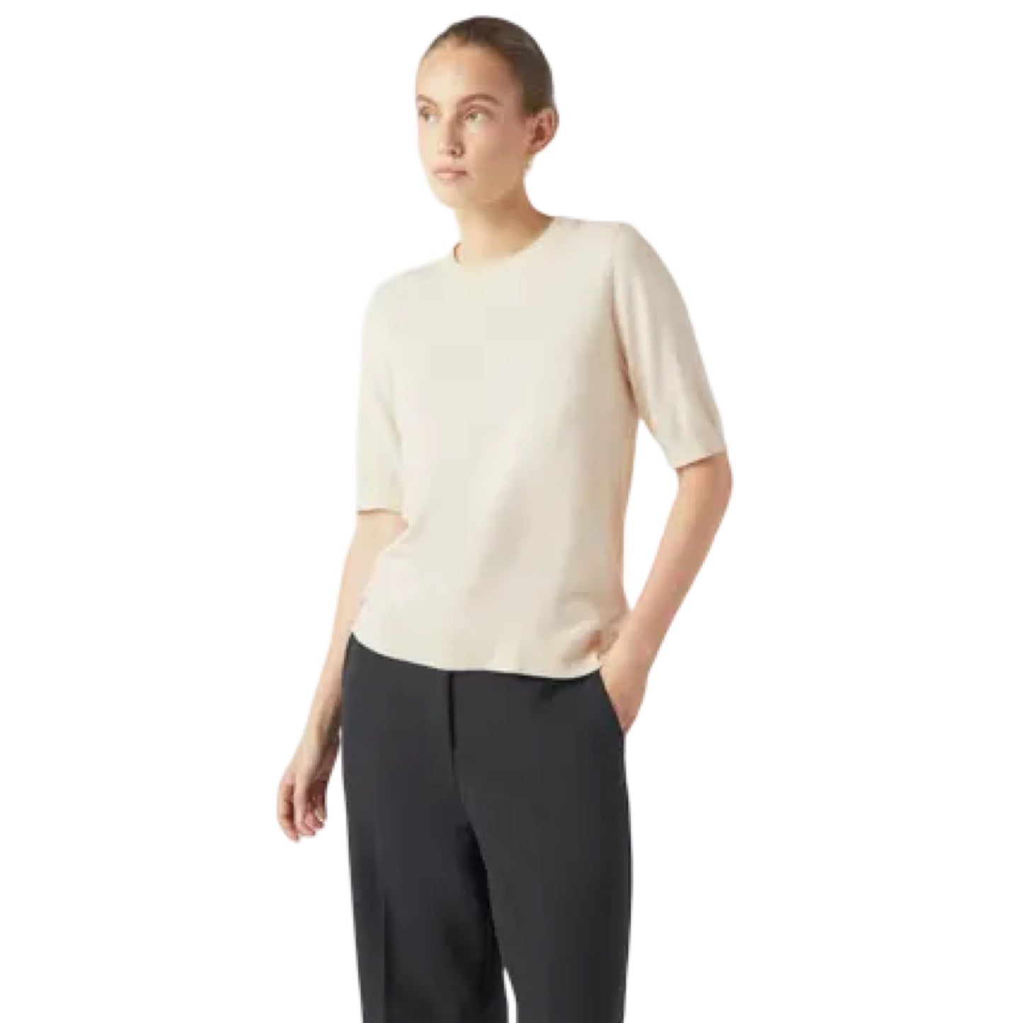 YAS - YAslena SS knit pullover s. Noos - Birch - Merle og Wilde ApS