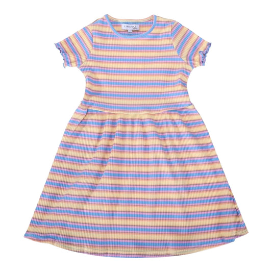 Liberte - Natalia-ss-dress- Kids - yellow rose blue stripe