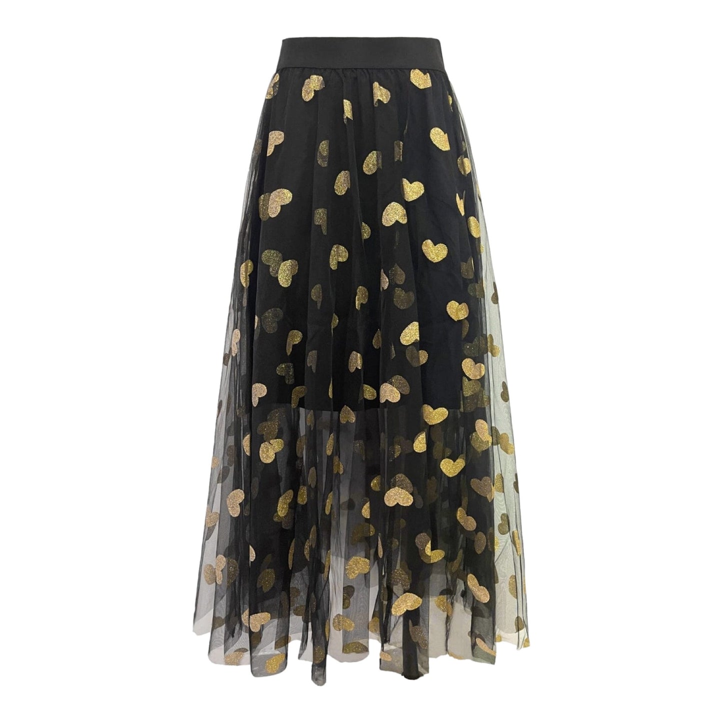 Tulle-heart-skirt- Black Gold heart