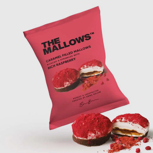 The Mallows - Caramel Filled mallows - Drysset med hindbær