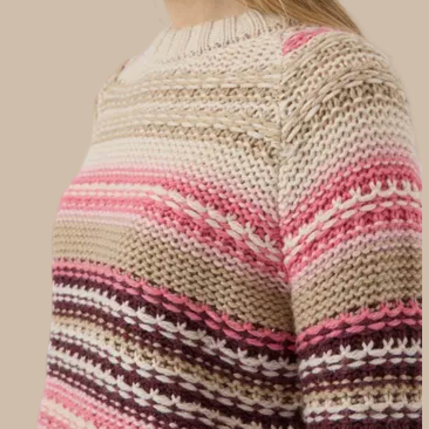 YAS - Yasbibi knit pullover s. - Bubblegum multicolour stripes - Merle og Wilde ApS