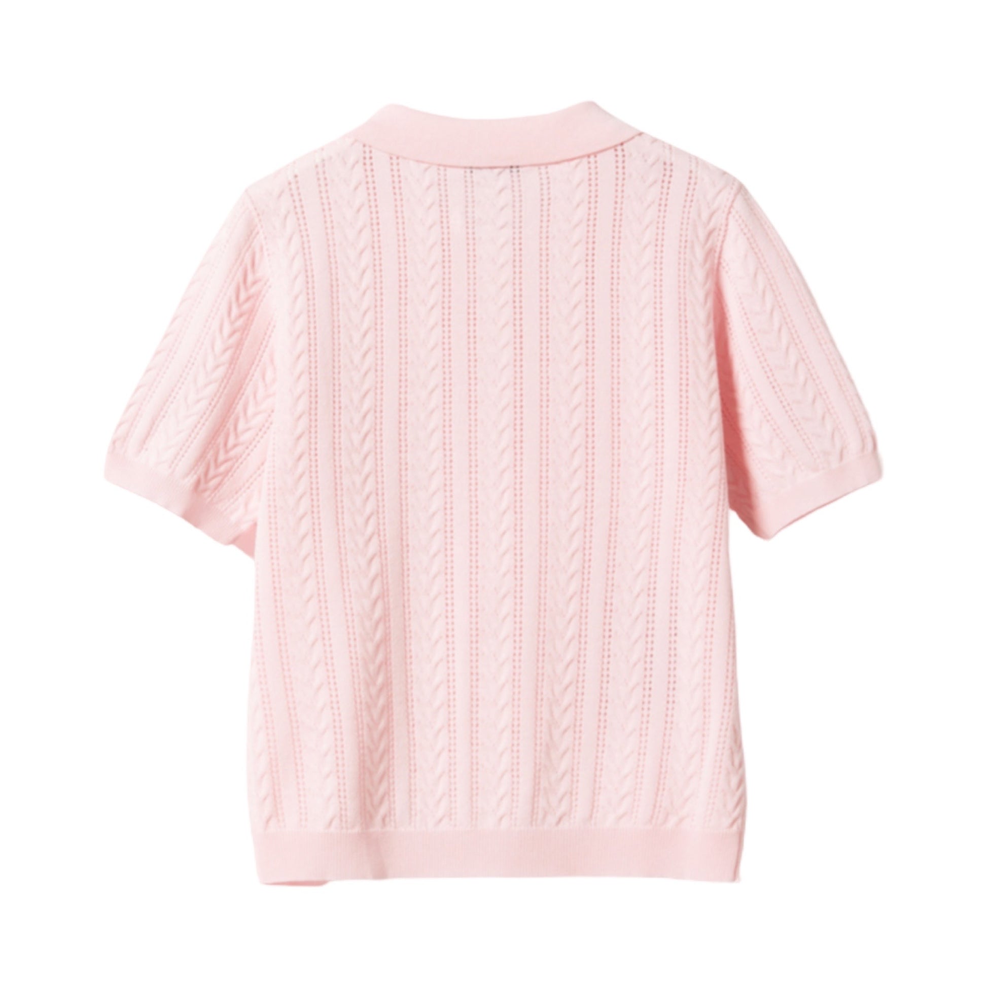 Preorder april/maj - Noella - N - mecco knit polo - baby pink - Merle og Wilde ApS