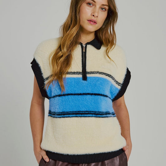 NORR - Nor sky knit waistcoat - Black/blue - Merle og Wilde ApS