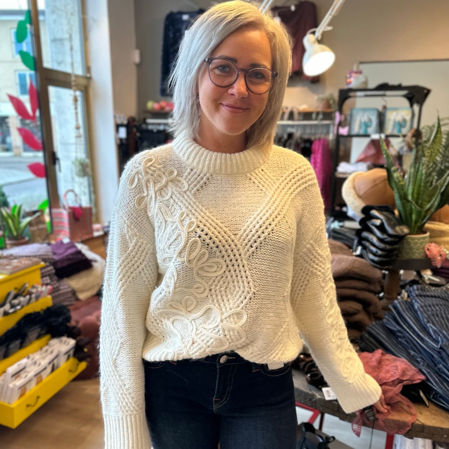 YAS - Yasfloro LS knit pullover - Merle og Wilde ApS