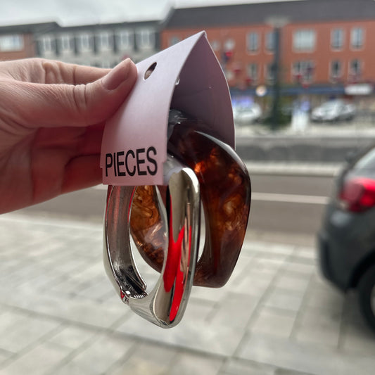 Pieces - PCregitta D bracelet 2-pack - silver colour/brown