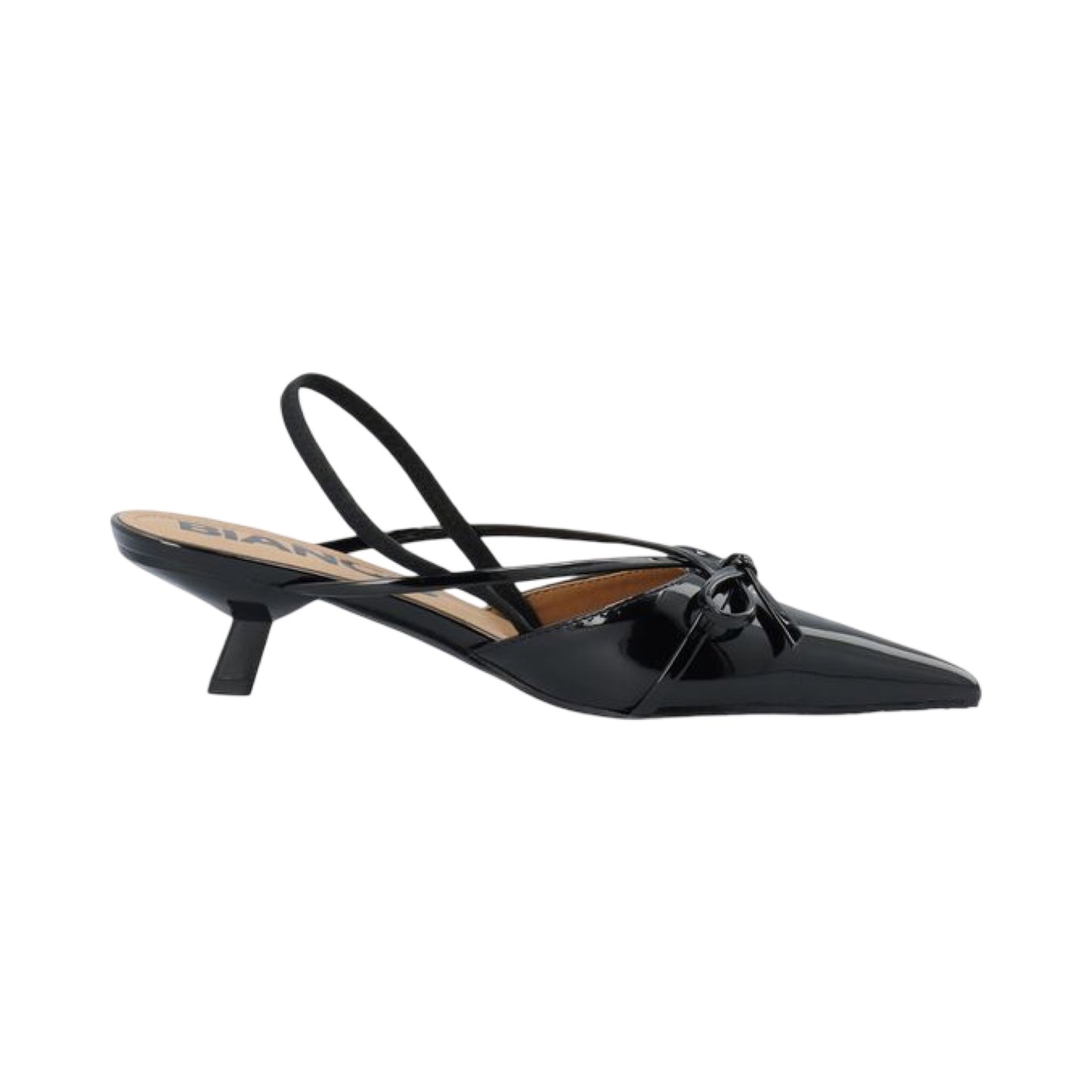 Bianco - BIAKRISTIN Kitten Heel Bow Slingback Faux Leather - Black - Merle og Wilde ApS
