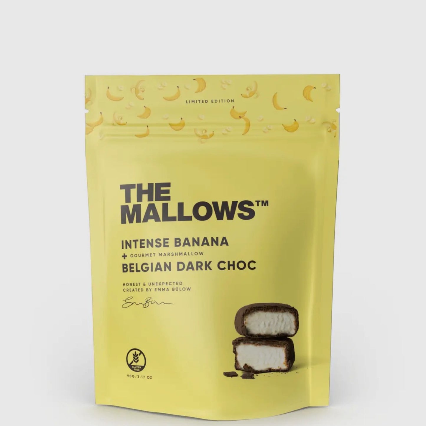 The Mallows - Intens banan og mørk overtrukne chokolade skumfiduser - Merle og Wilde ApS