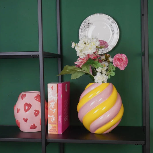 Housevitamin - Vase Swirl keramik - gul/rosa - Merle og Wilde ApS