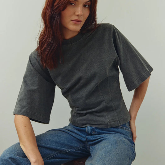 Preorder feb. - Noella - N - marigold T-shirt - Grey Wash - Merle og Wilde ApS