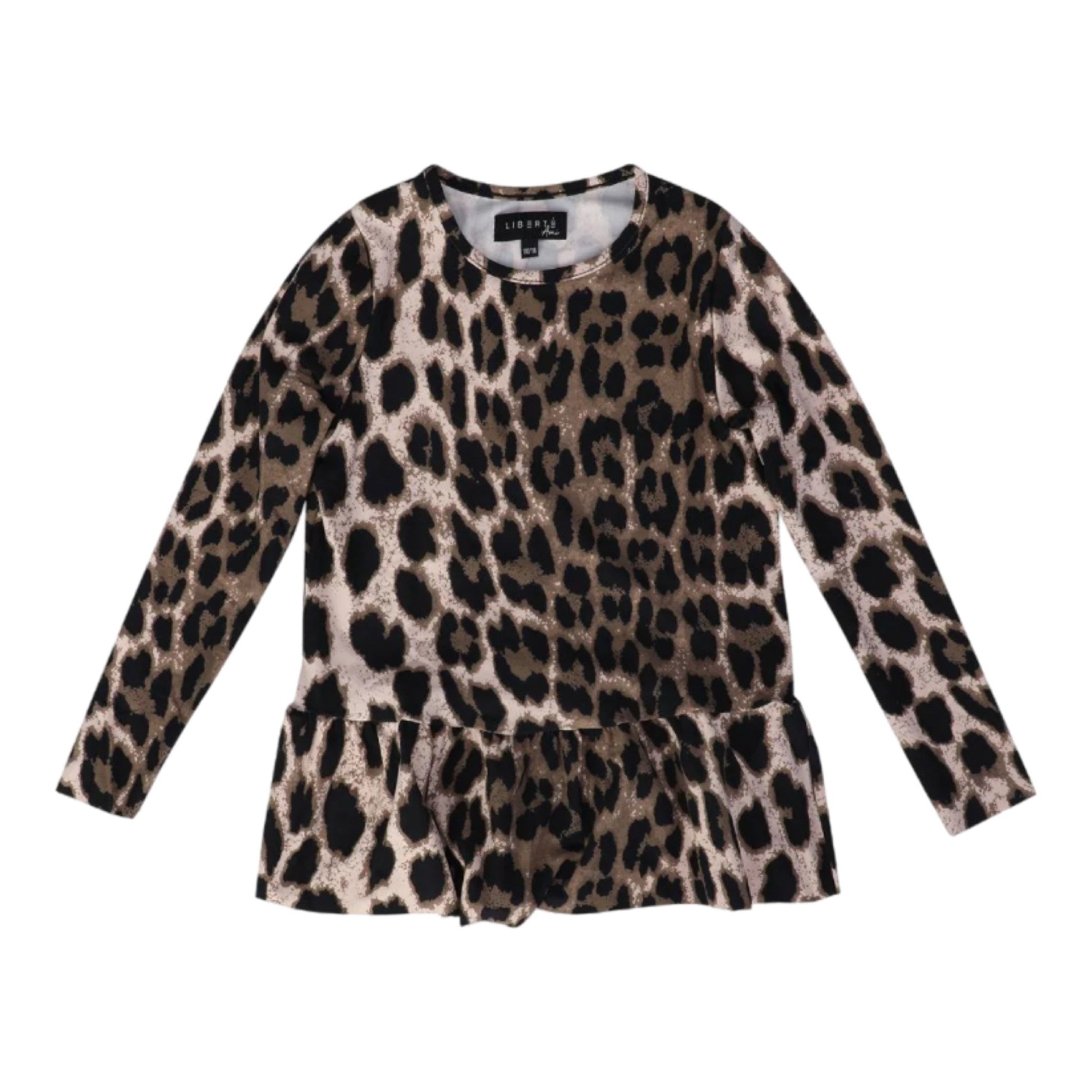 Liberte - Alma - LS - Frill - T-shirt - kids - Big Lux leo fossil - Merle og Wilde ApS