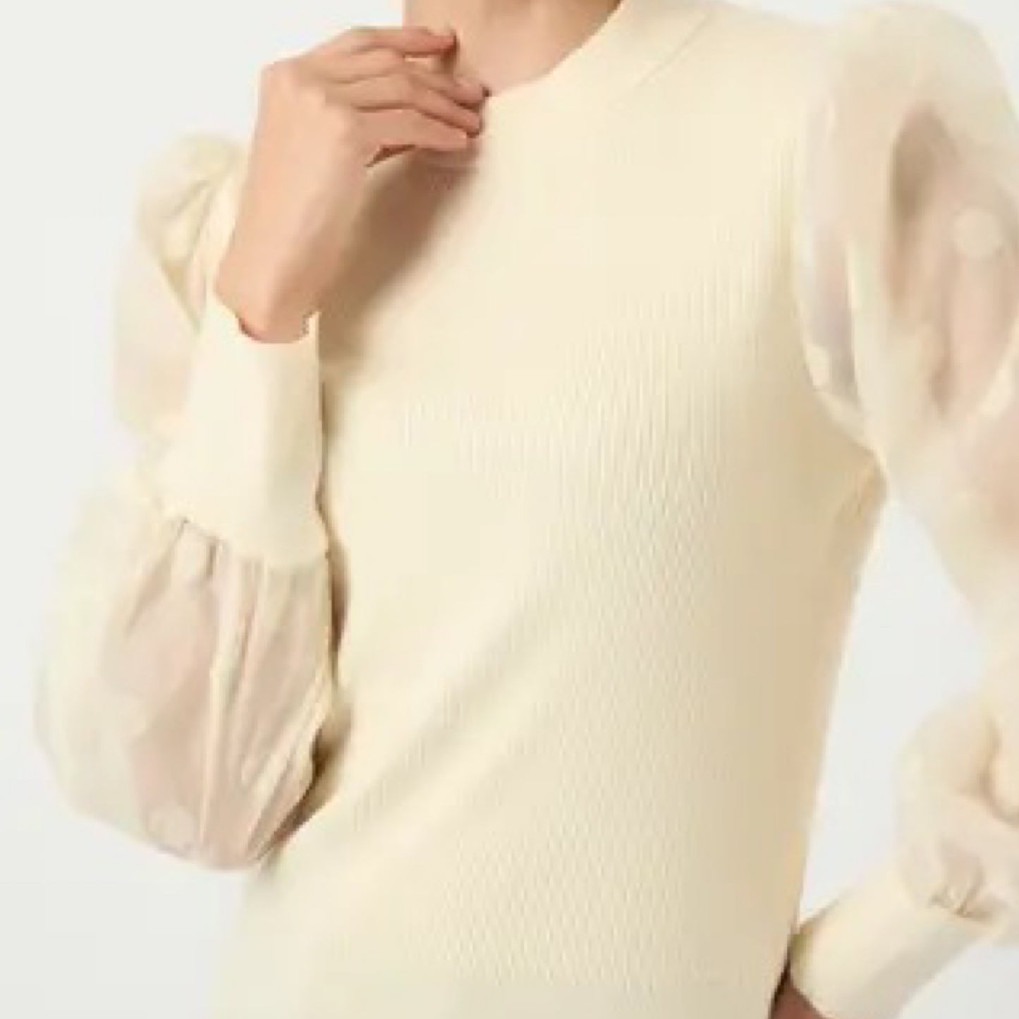 YAS - Yasdotme LS knit pullover S. Noos - Birch Flowers - Merle og Wilde ApS