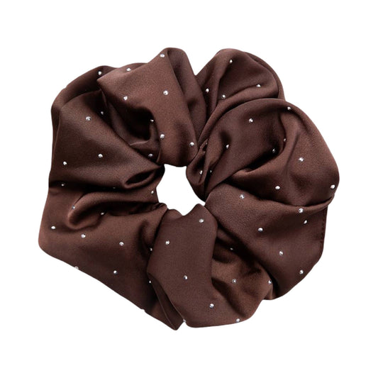 Black colour - BCtamara Scrunchie rinestone - coffee - Merle og Wilde ApS